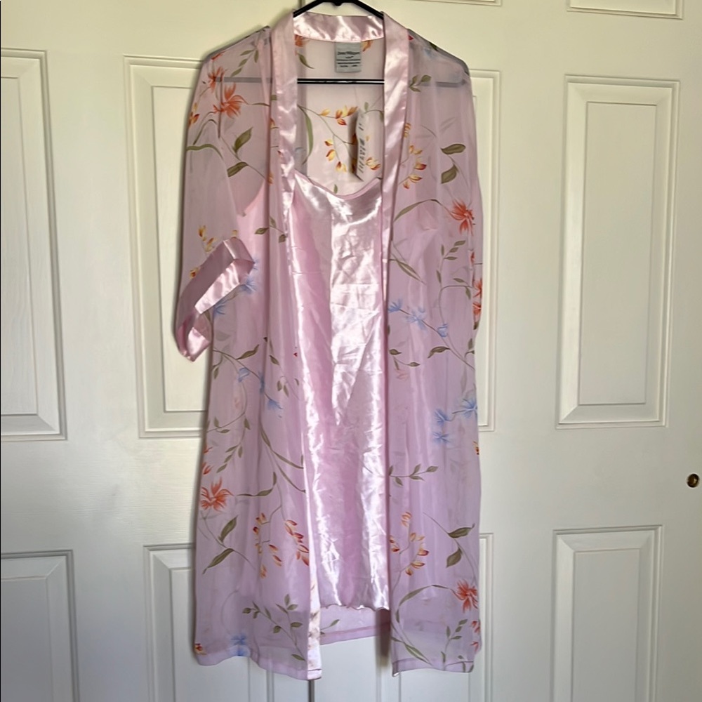 Elan Pink Floral Robe and Nightgown Set